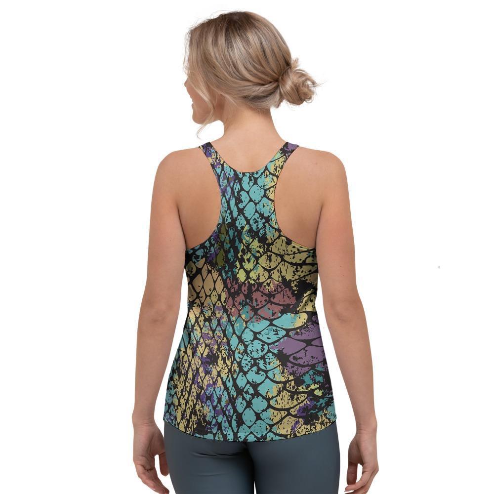Snakeskin Reptile Women's Racerback Tank Top-grizzshop