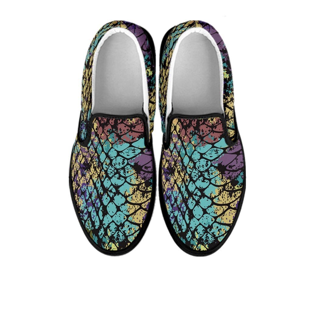 Snakeskin Reptile Women's Slip On Sneakers-grizzshop