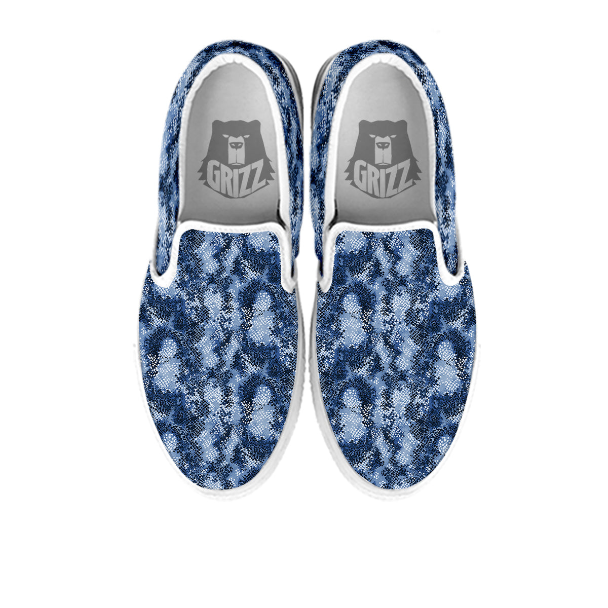 Snakeskin Watercolor Print Pattern White Slip On Shoes-grizzshop