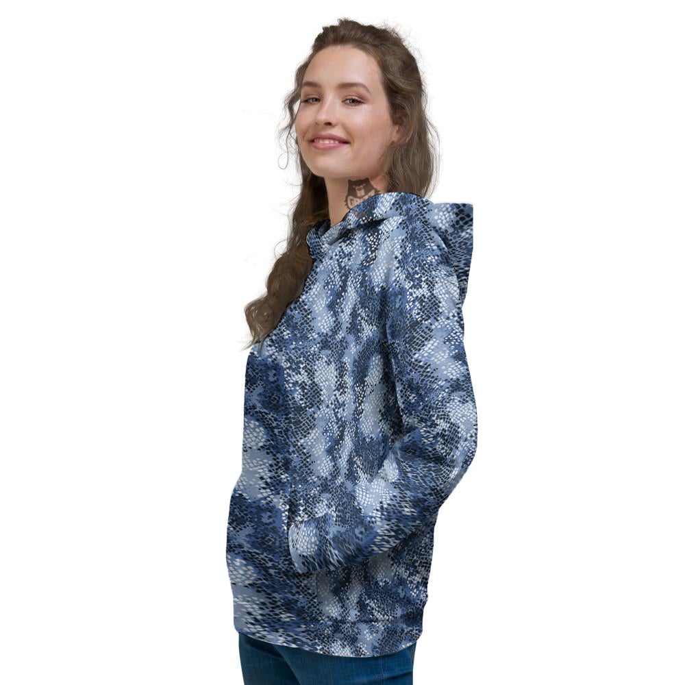 Snakeskin Watercolor Print Pattern Women's Hoodie-grizzshop