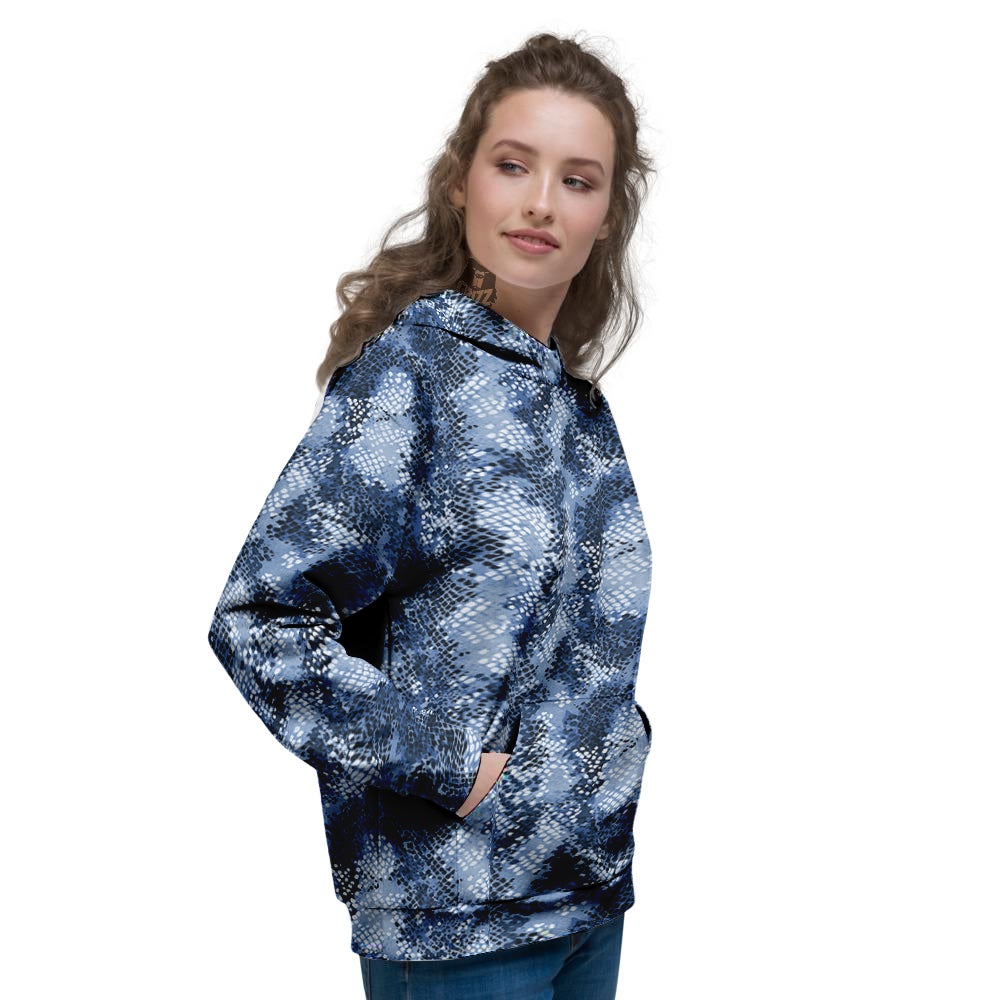 Snakeskin Watercolor Print Pattern Women's Hoodie-grizzshop