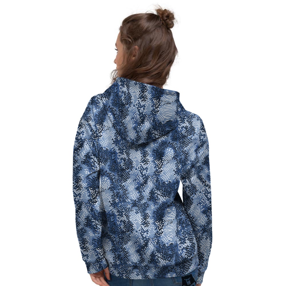 Snakeskin Watercolor Print Pattern Women's Hoodie-grizzshop