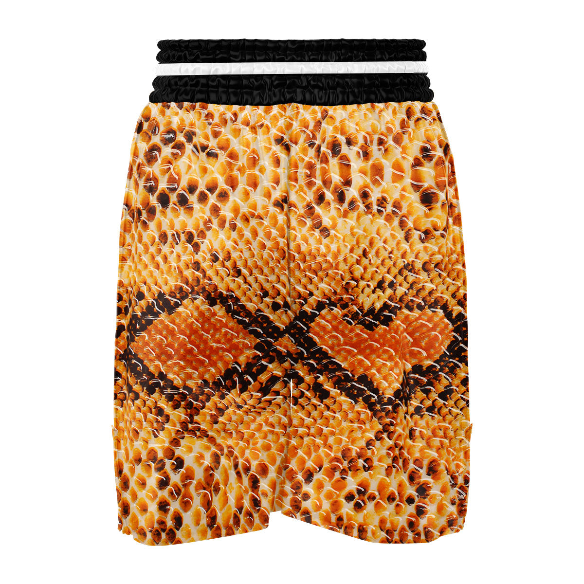Snakeskin Yellow And Brown Print Boxing Shorts-grizzshop