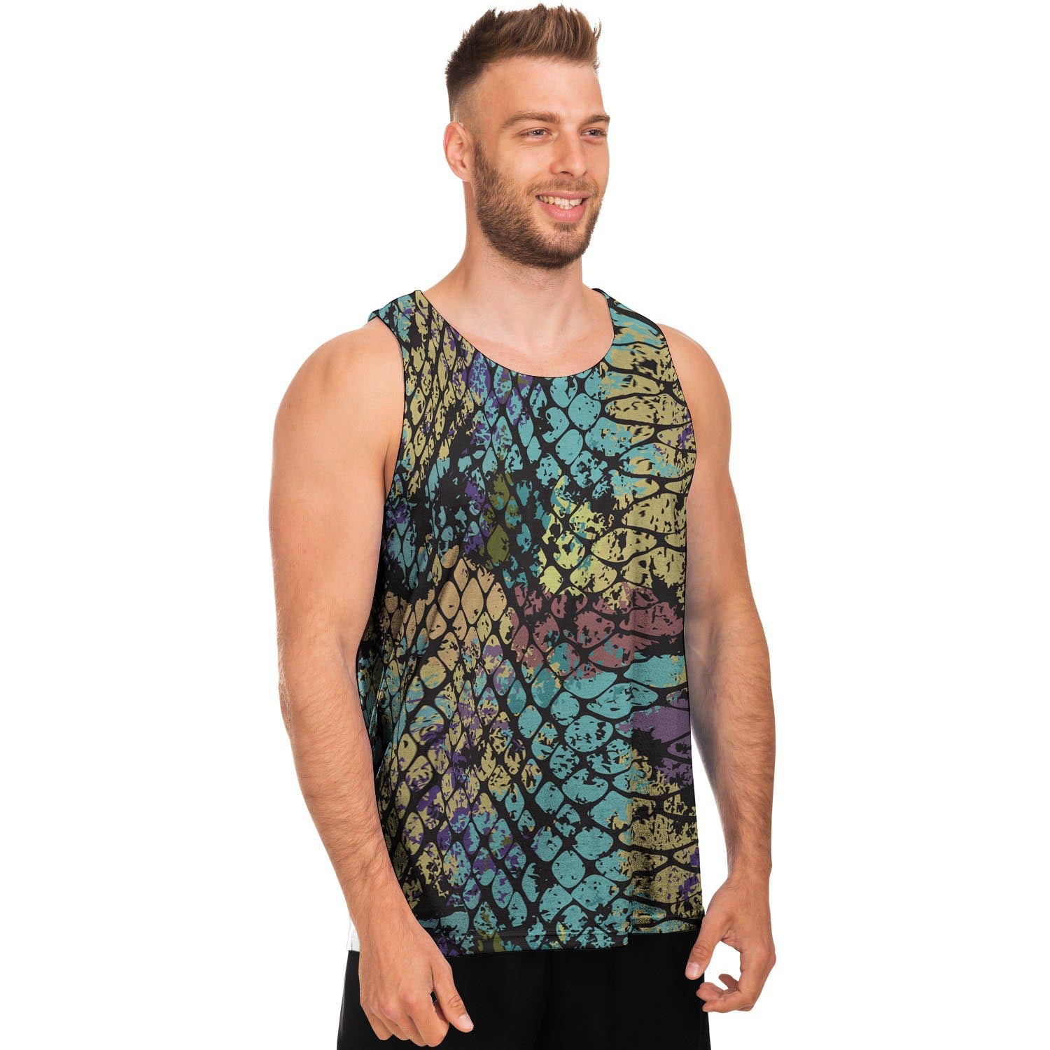 Snakeskin Reptile Men's Tank Tops-grizzshop