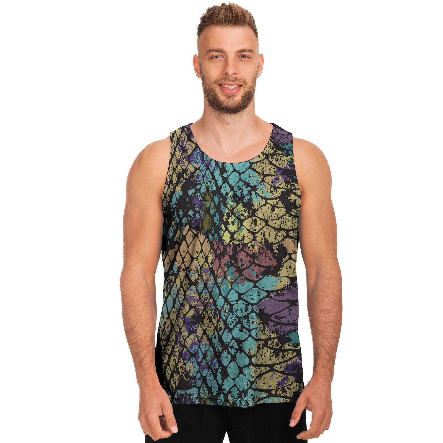 Snakeskin Reptile Men's Tank Tops-grizzshop