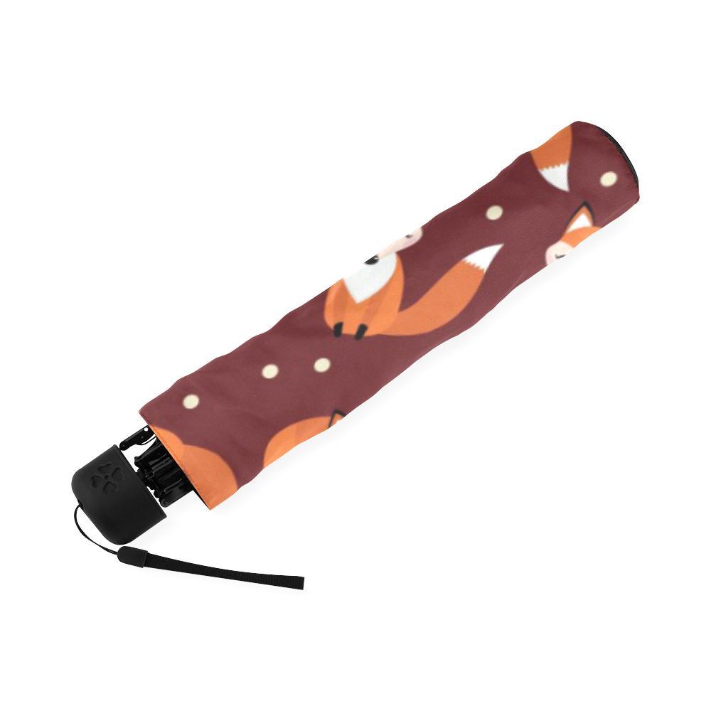 Snow Fox Pattern Print Foldable Umbrella-grizzshop