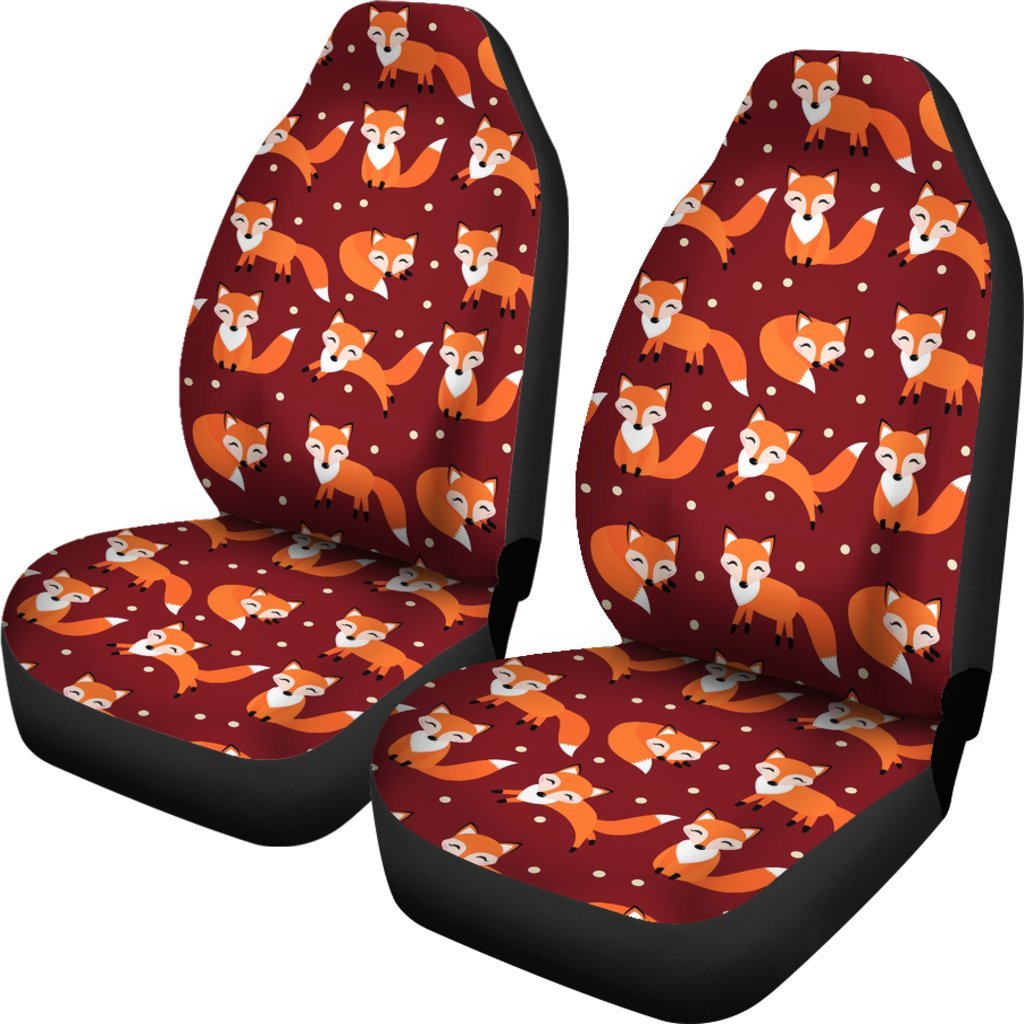 Snow Fox Pattern Print Universal Fit Car Seat Cover-grizzshop