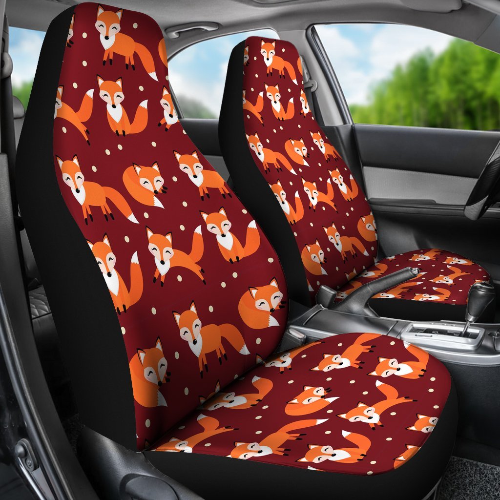 Snow Fox Pattern Print Universal Fit Car Seat Cover-grizzshop