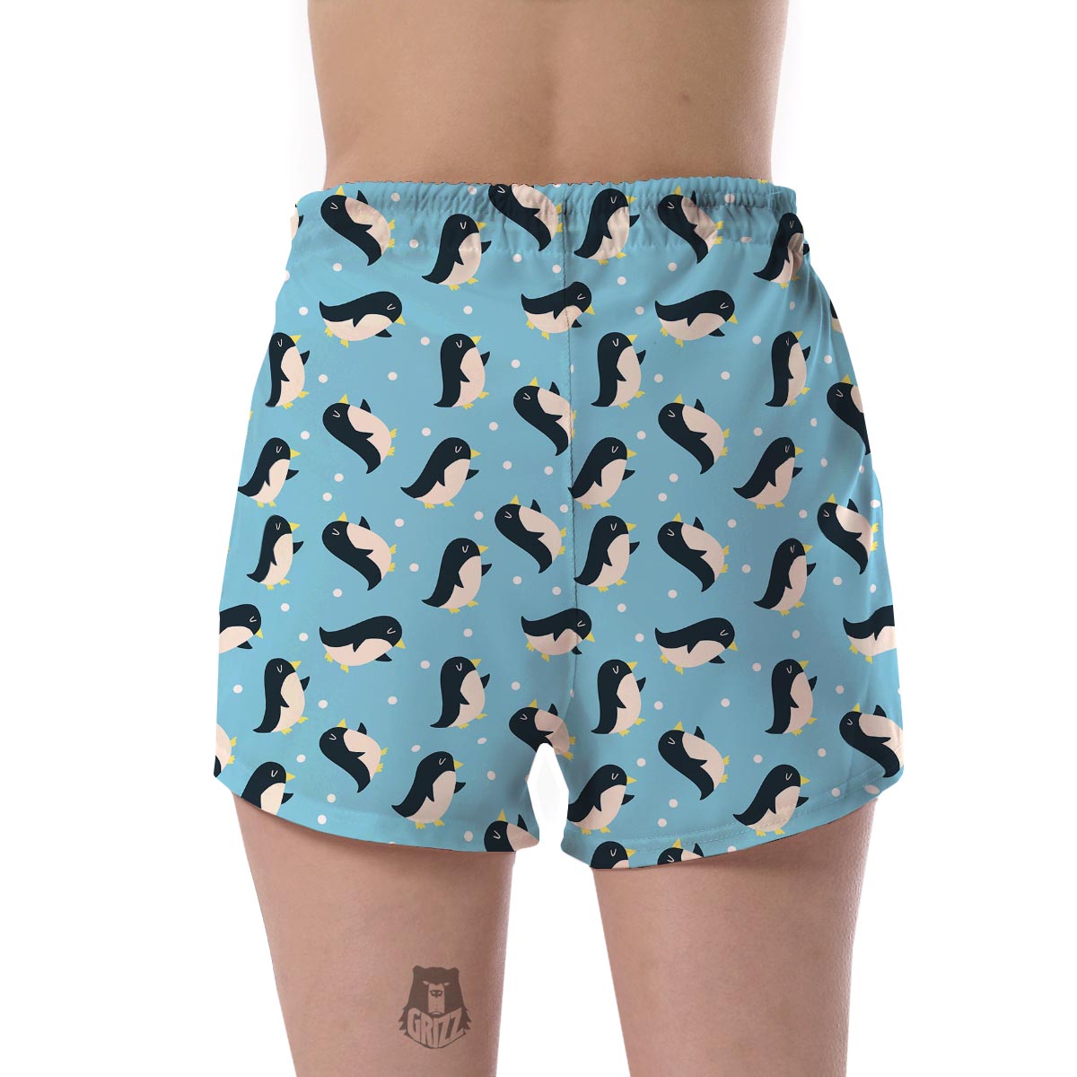 Snow Polka Dot Penguin Pattern Print Women's Shorts-grizzshop
