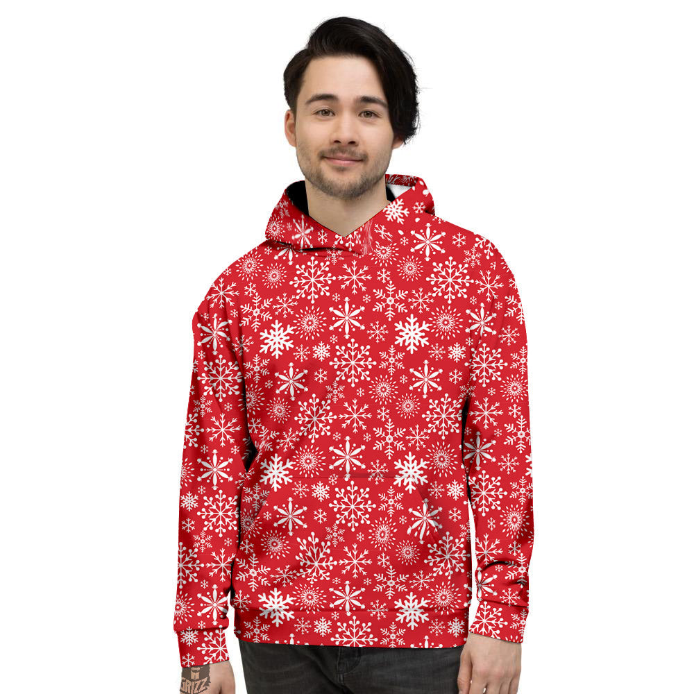 Snowflake Christmas Print Men's Hoodie-grizzshop