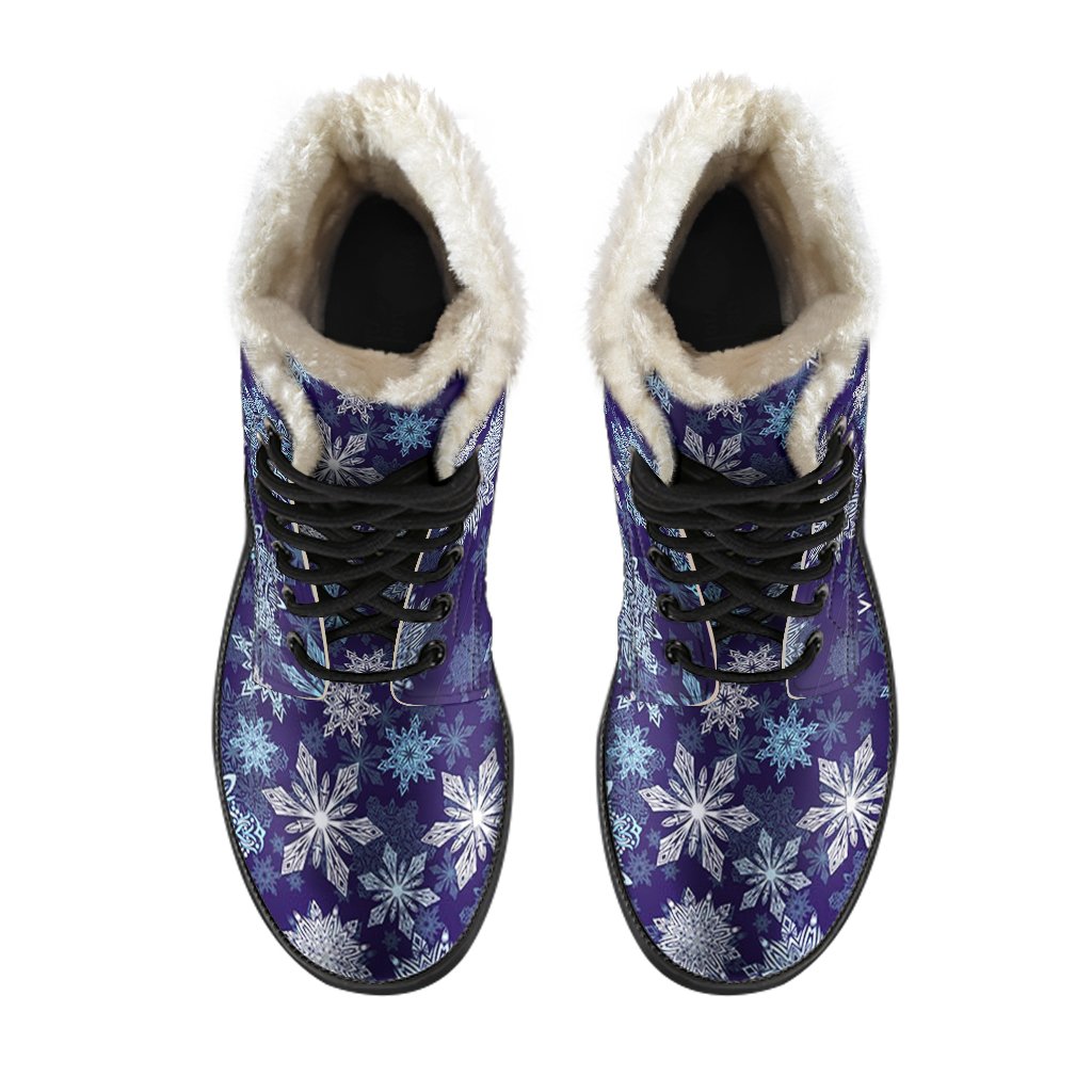 Snowflake Pattern Print Comfy Winter Boots-grizzshop