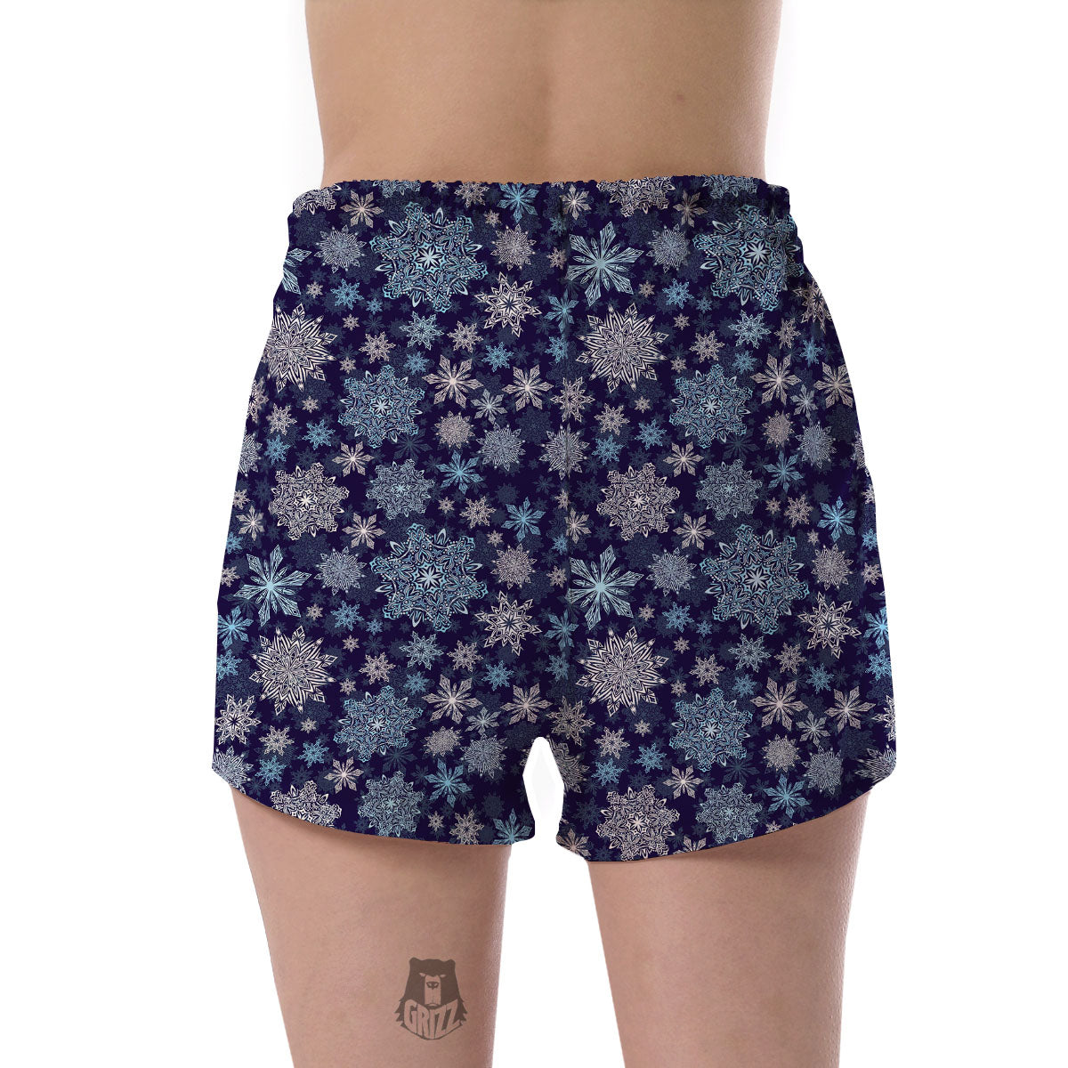 Snowflake Pattern Print Women's Shorts-grizzshop