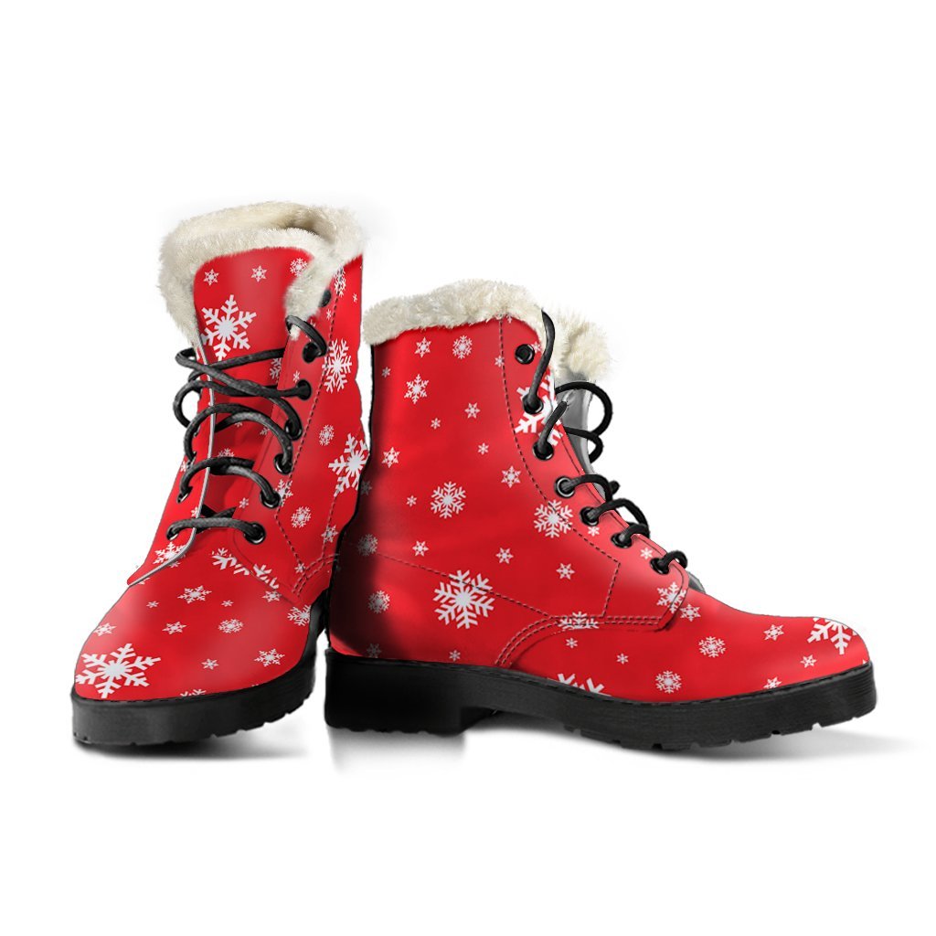 Snowflake Print Pattern Comfy Winter Boots-grizzshop