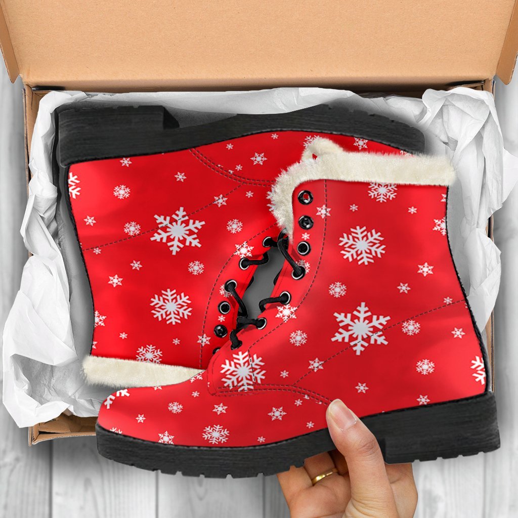 Snowflake Print Pattern Comfy Winter Boots-grizzshop