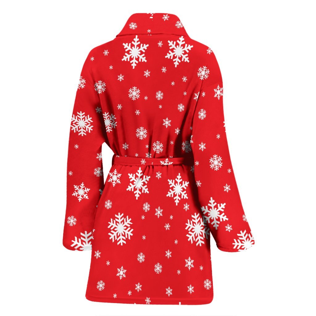 Snowflake Print Pattern Print Women Long Robe-grizzshop