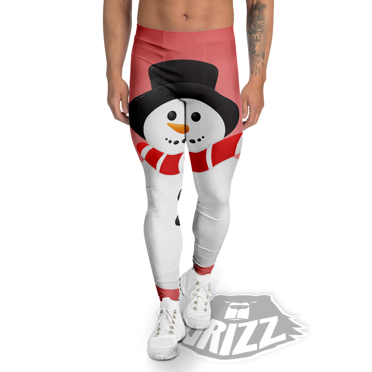 Snowman Cute Print Men's Leggings-grizzshop
