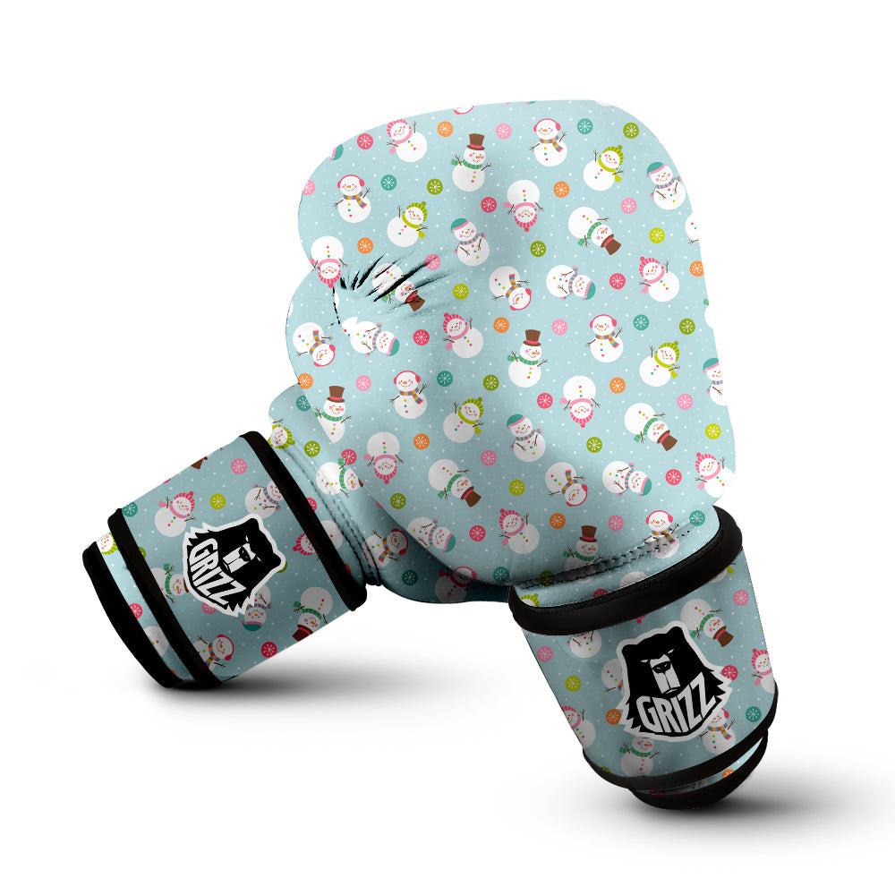 Snowman Cute Print Pattern Boxing Gloves-grizzshop