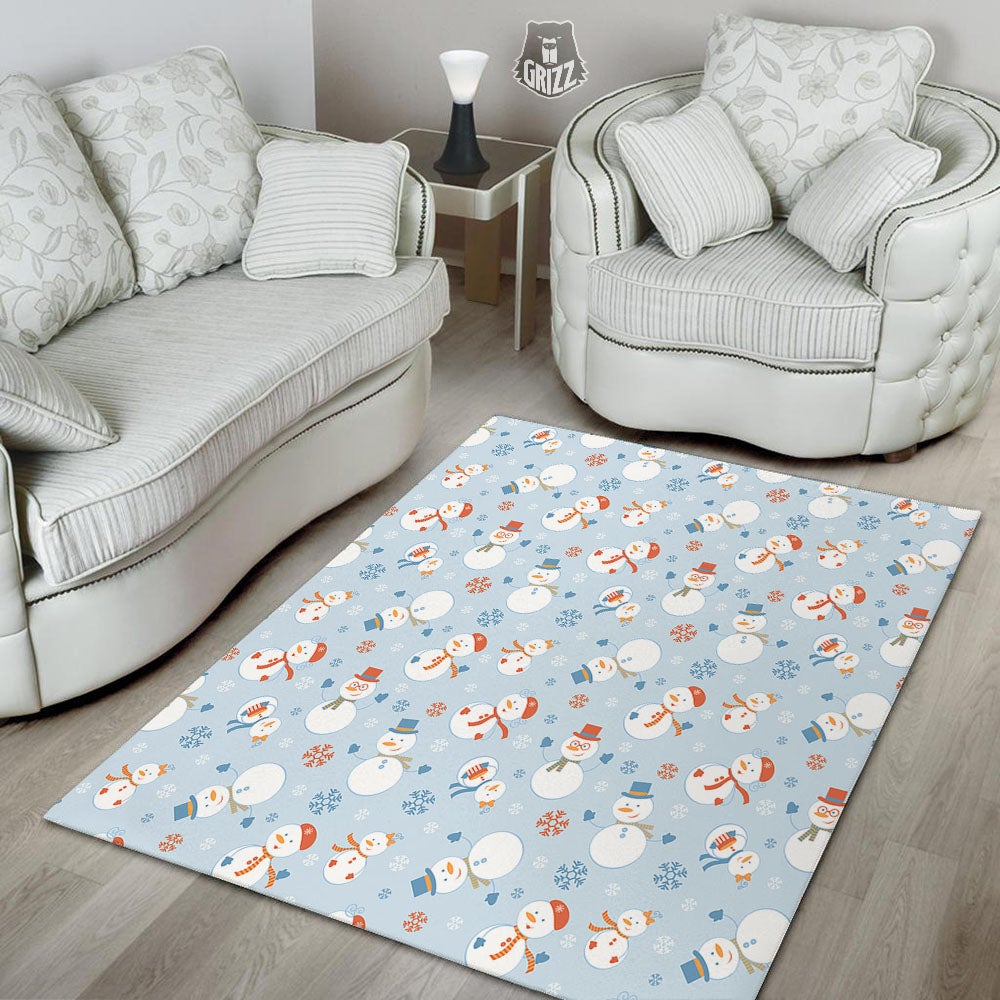 Snowman Holiday Print Pattern Floor Mat-grizzshop