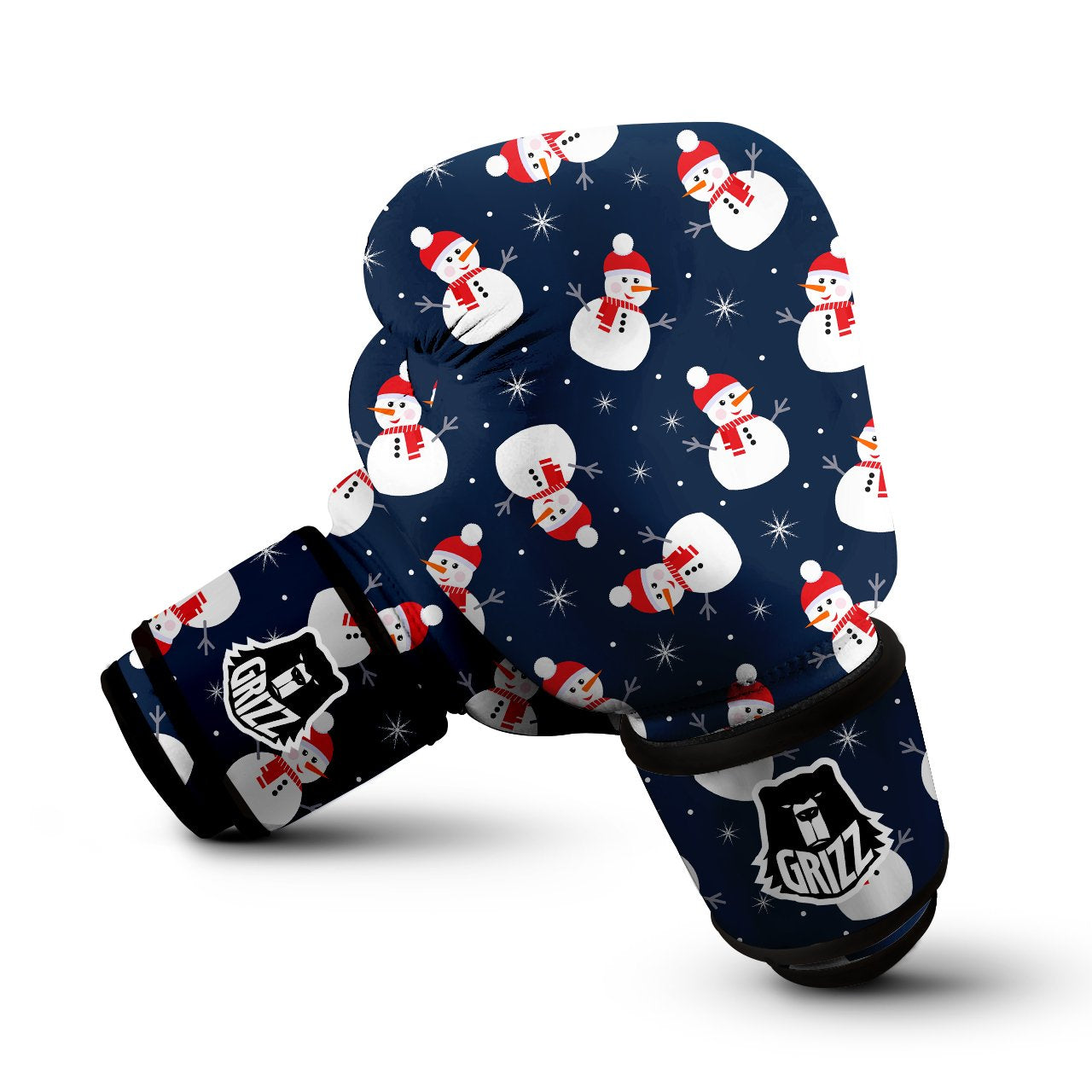 Snowman Print Pattern Boxing Gloves-grizzshop