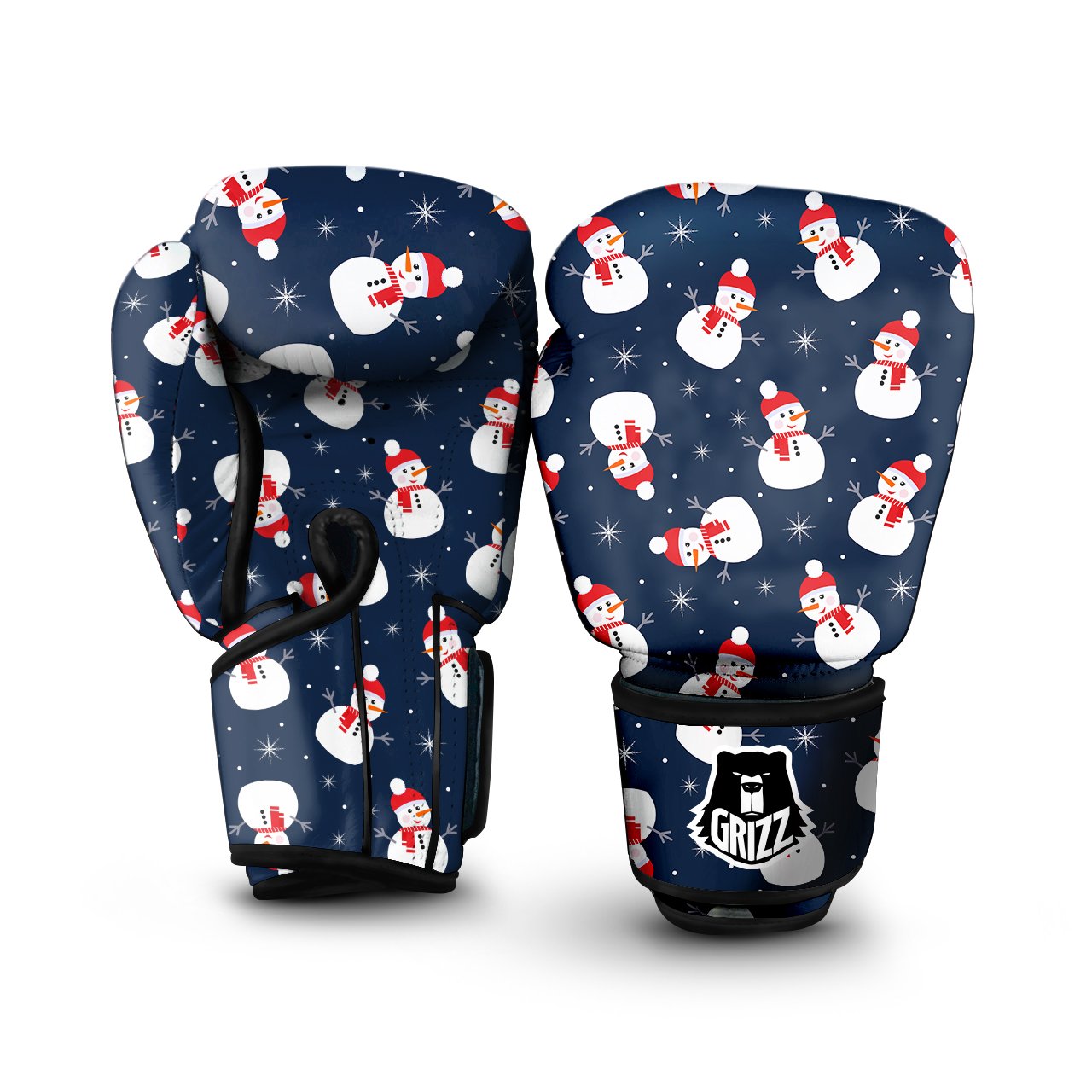 Snowman Print Pattern Boxing Gloves-grizzshop