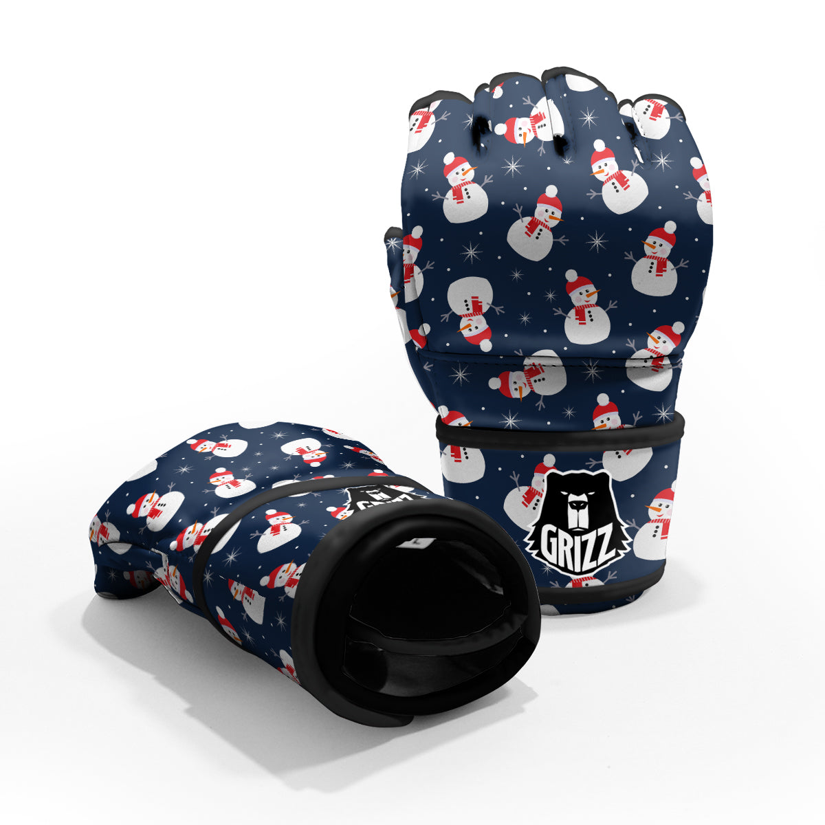 Snowman Print Pattern MMA Gloves-grizzshop