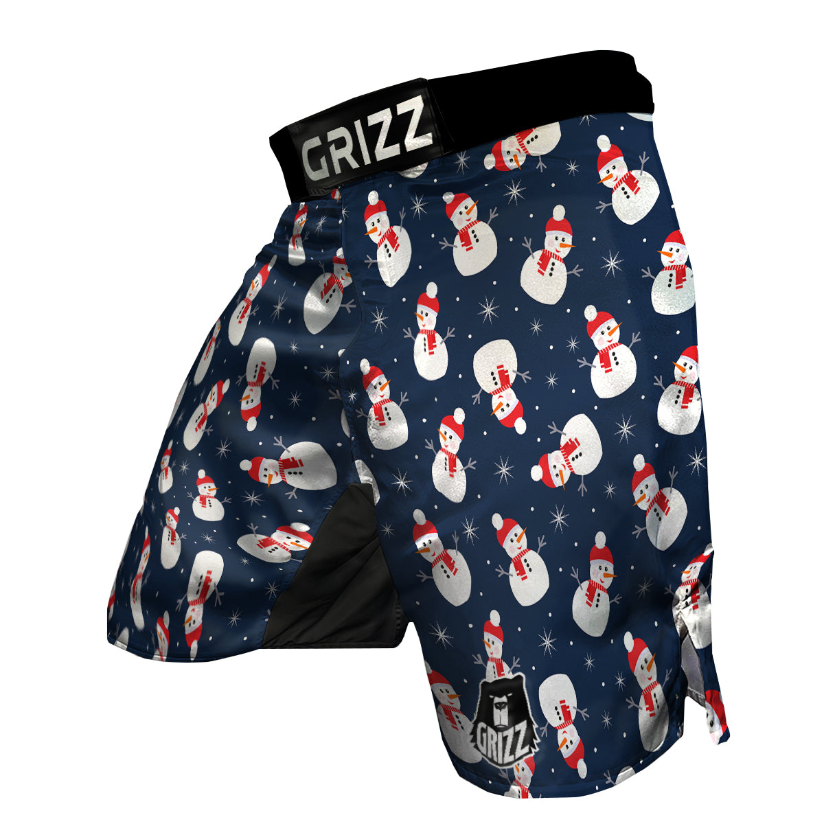 Snowman Print Pattern MMA Shorts-grizzshop