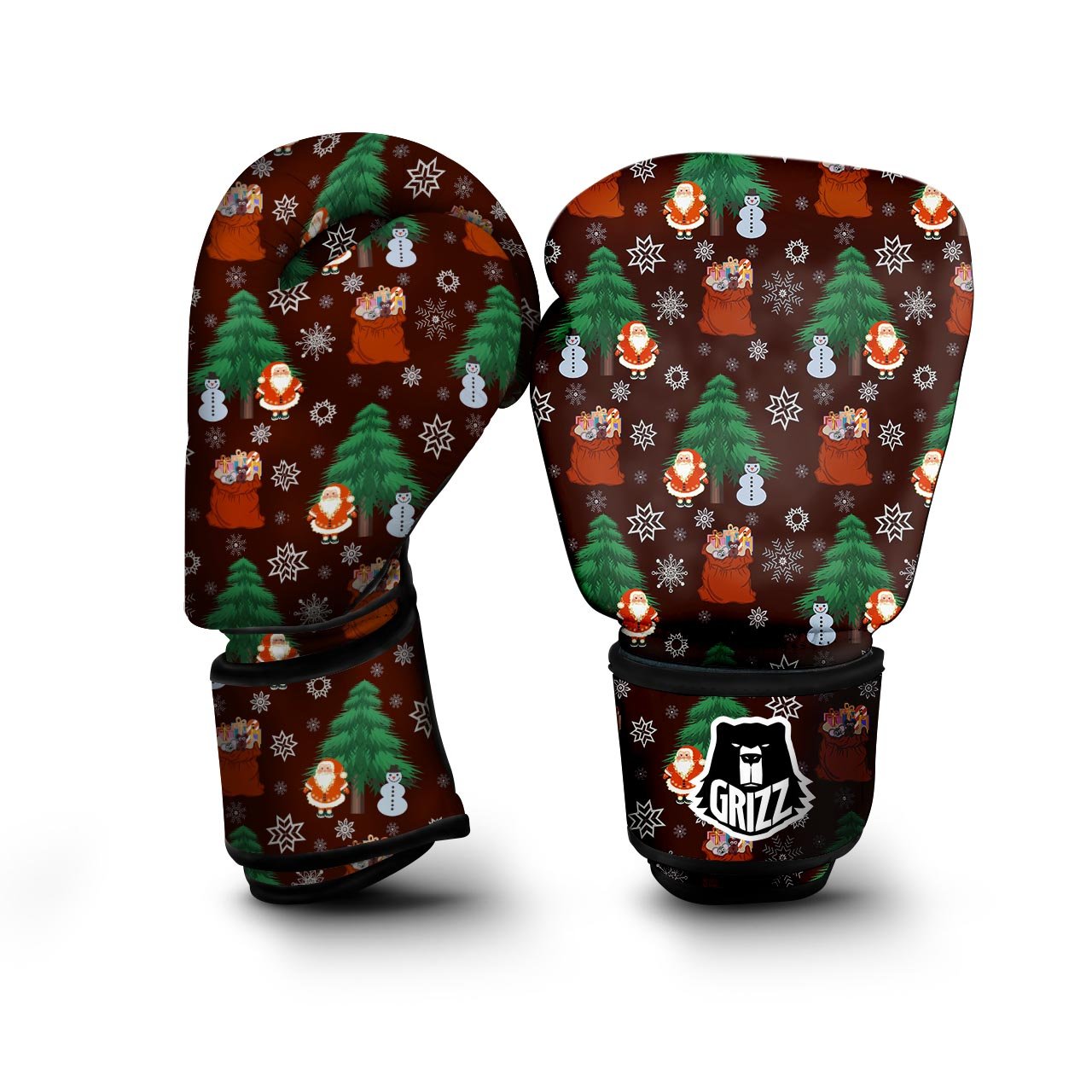 Snowman Santa Print Pattern Boxing Gloves-grizzshop