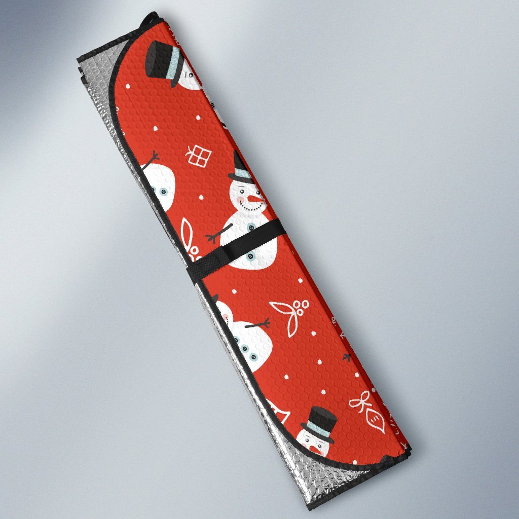 Snowman Snowflake Print Pattern Car Sun Shade-grizzshop