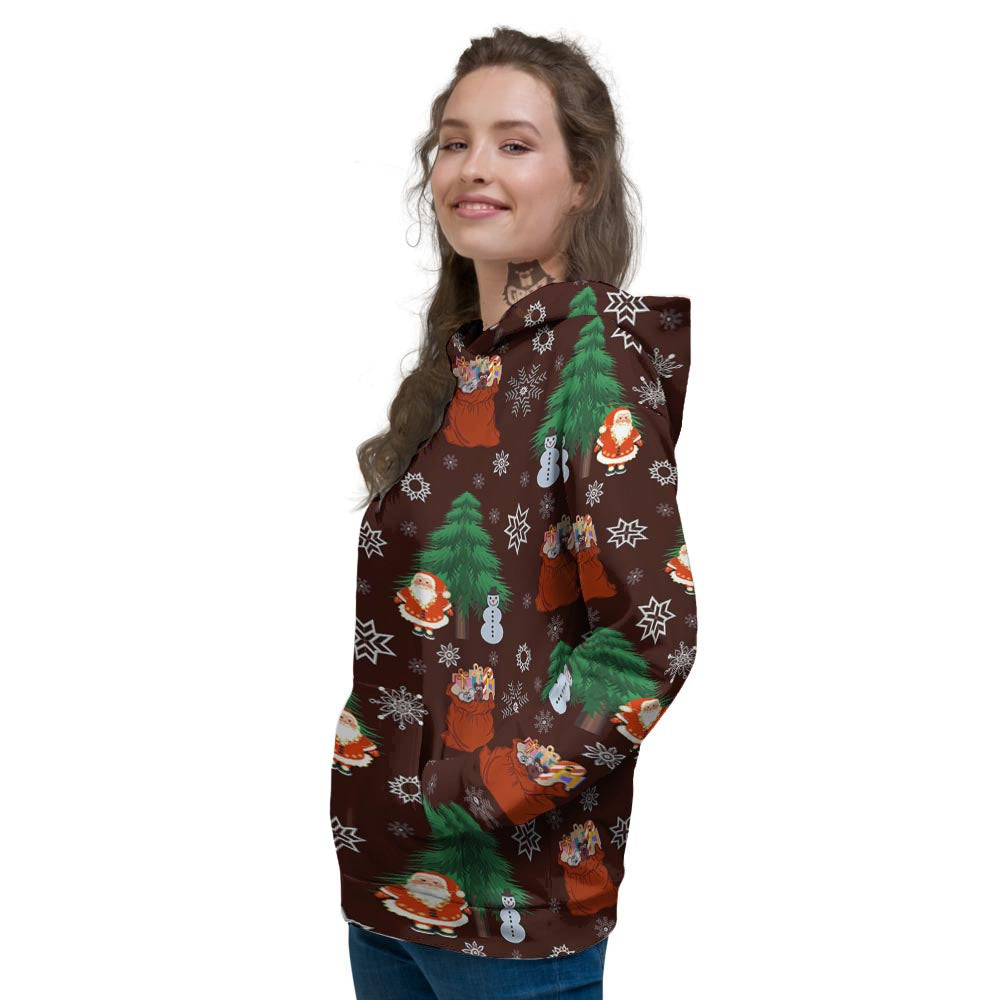 Snowman Santa Print Pattern Women's Hoodie-grizzshop