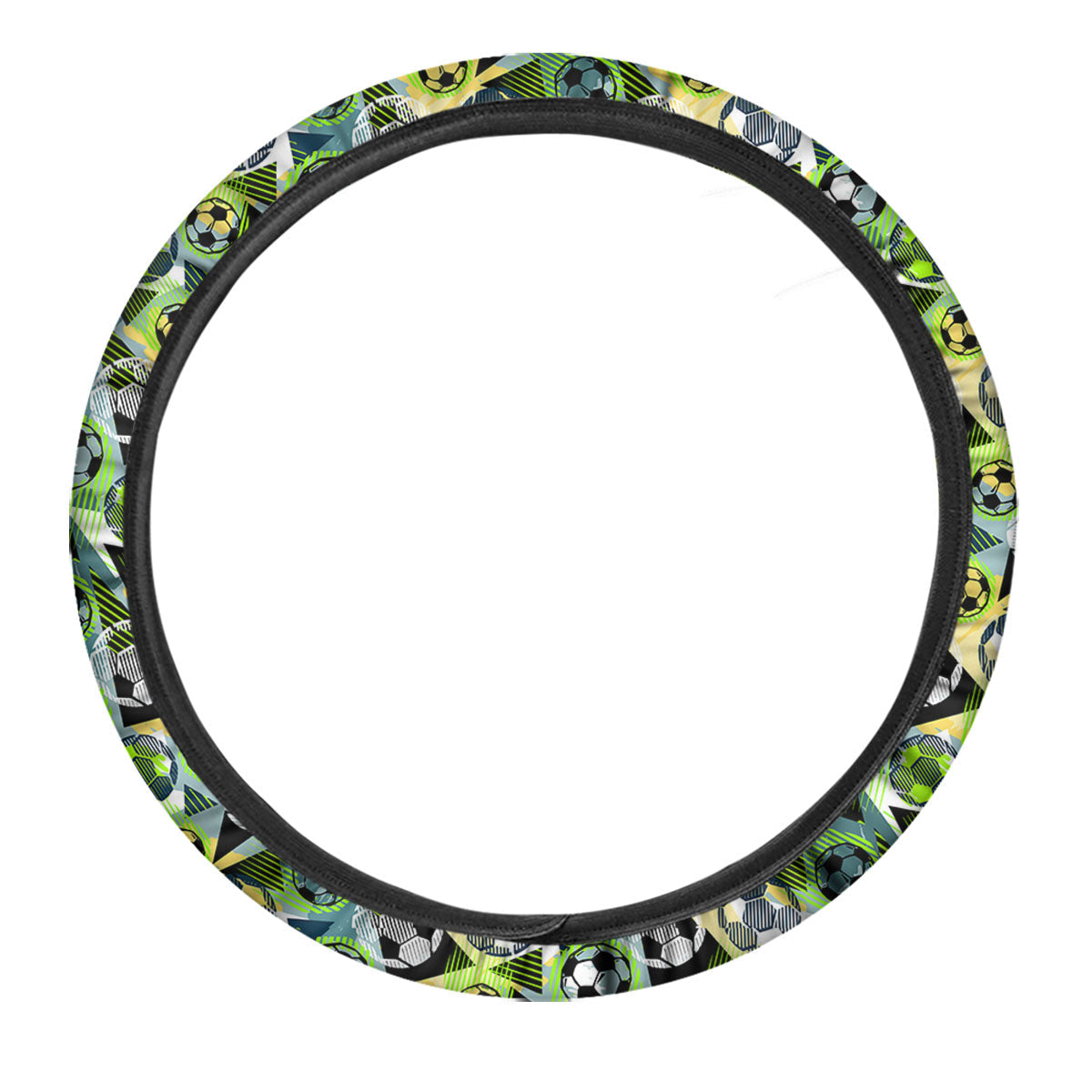 Soccer Ball Grunge Print Pattern Car Steering Wheel Cover-grizzshop
