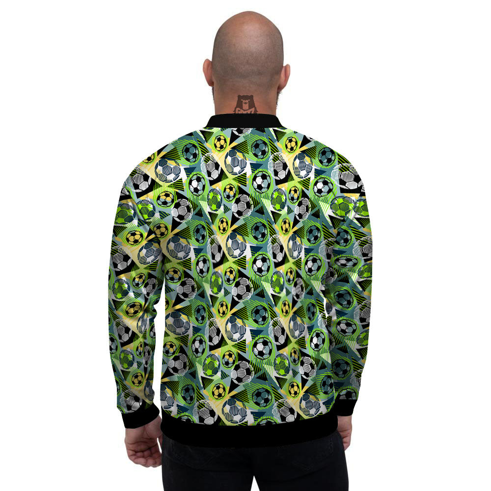 Soccer Ball Grunge Print Pattern Men's Bomber Jacket-grizzshop