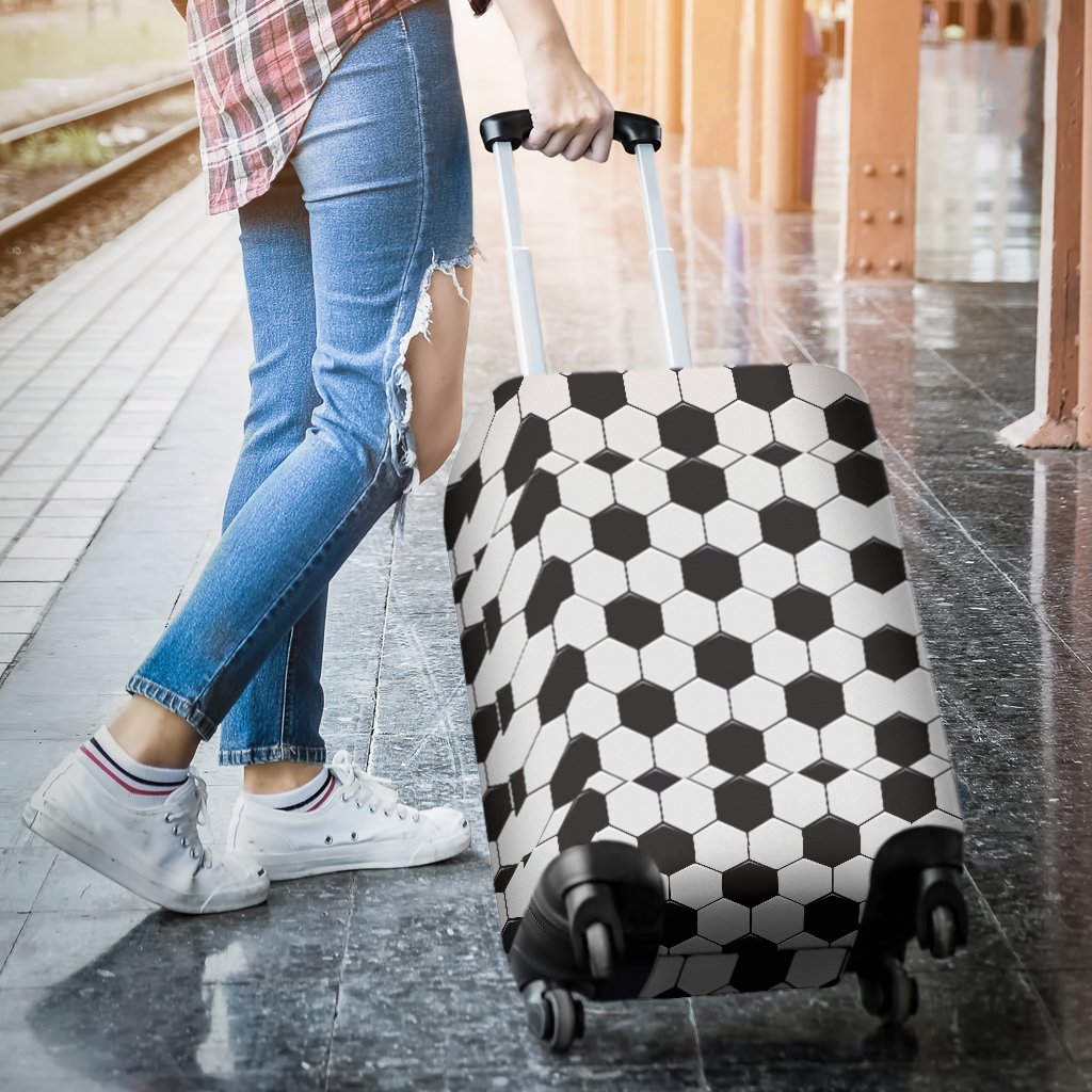 Soccer Print Pattern Luggage Cover Protector-grizzshop