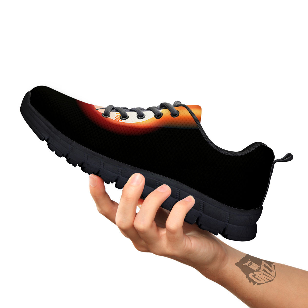 Softball Fireball Print Black Sneaker-grizzshop