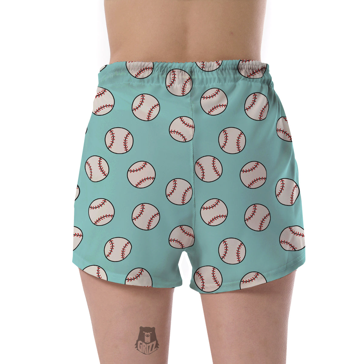 Softball Pattern Print Women's Shorts-grizzshop