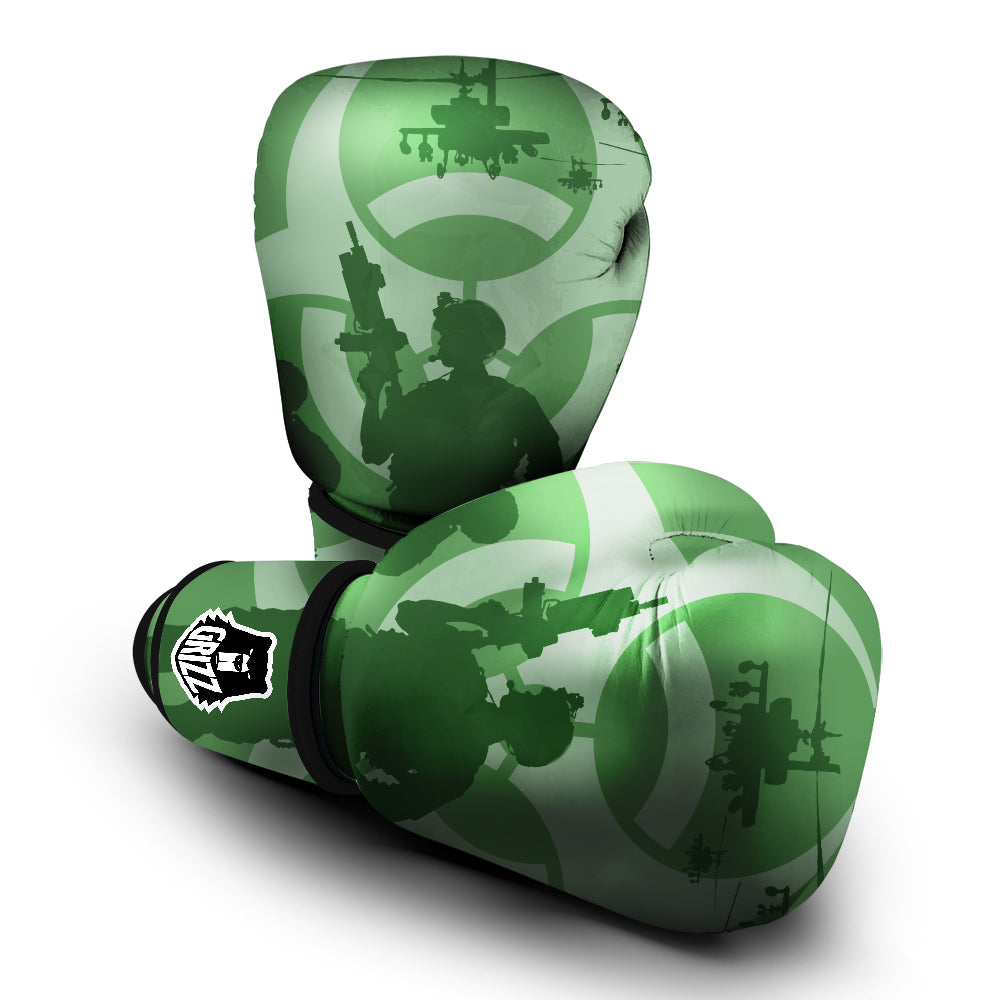 Soldiers And Biohazard Print Boxing Gloves-grizzshop