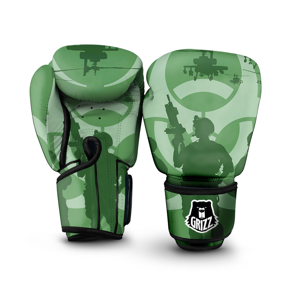 Soldiers And Biohazard Print Boxing Gloves-grizzshop