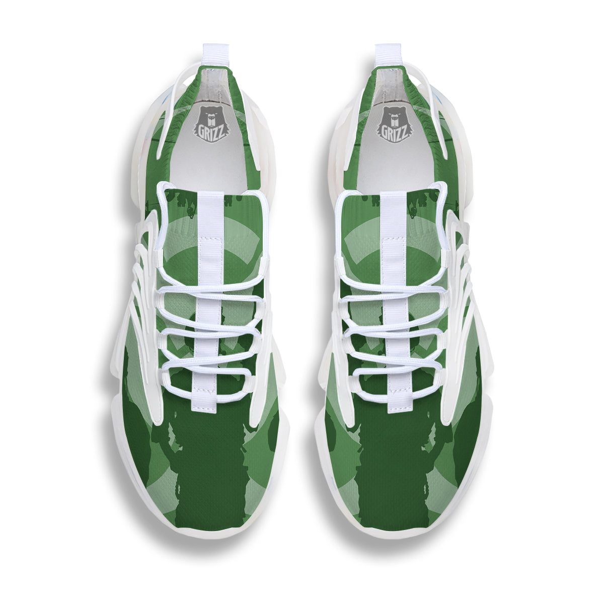Soldiers And Biohazard Print White Gym Shoes-grizzshop