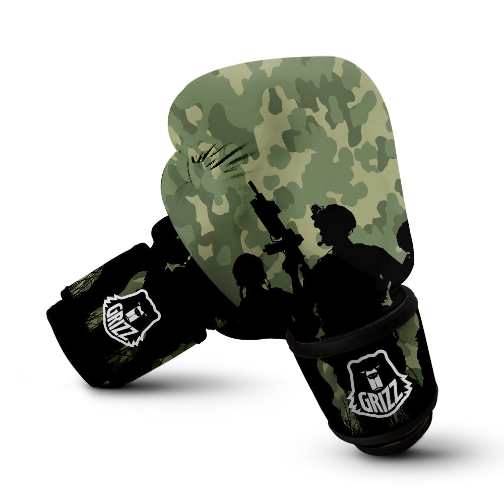 Soldiers And Camouflage Print Boxing Gloves-grizzshop