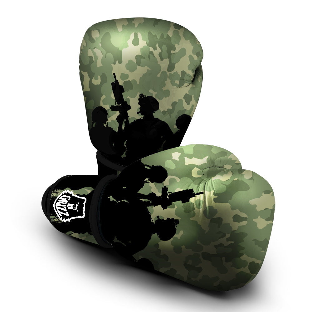 Soldiers And Camouflage Print Boxing Gloves-grizzshop