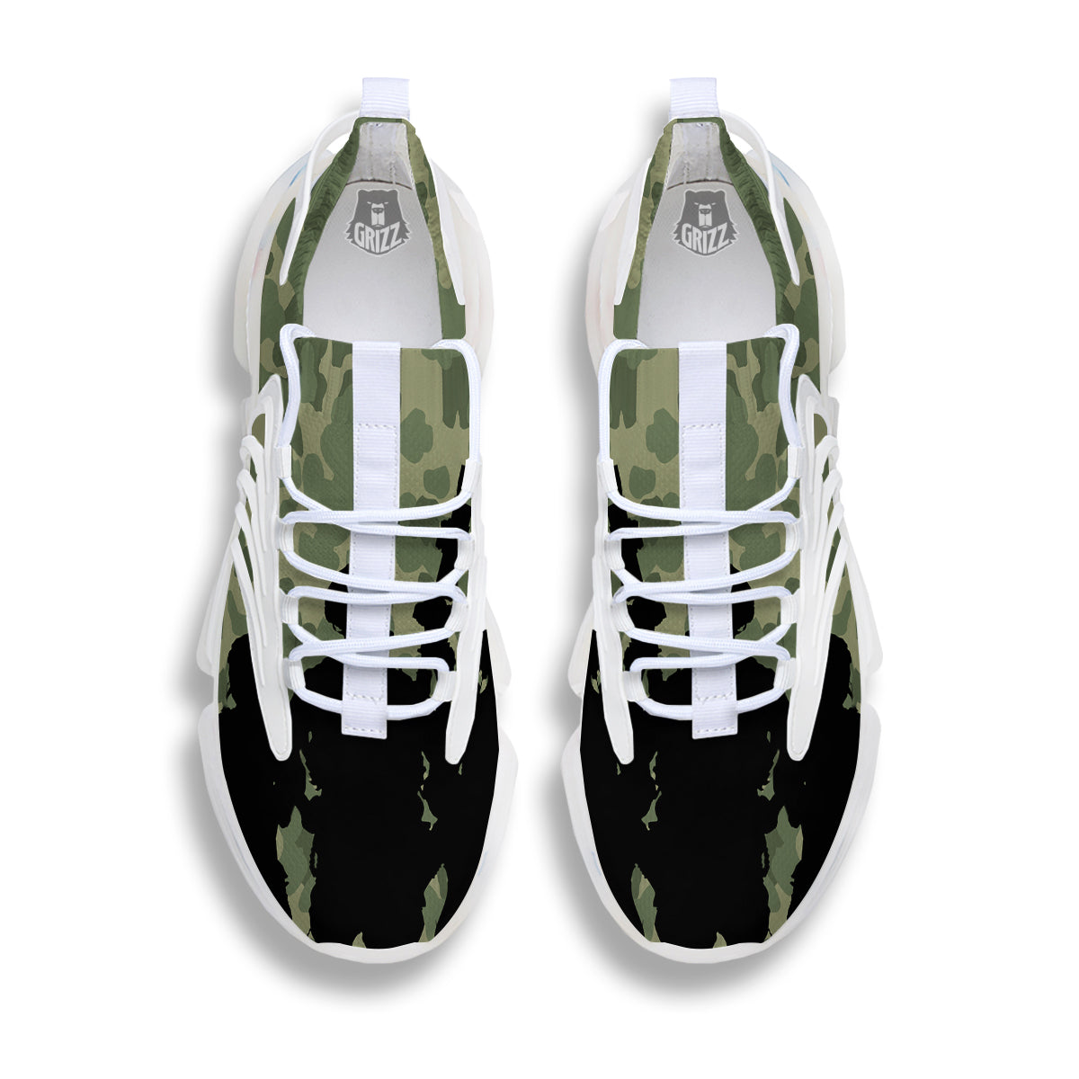 Soldiers And Camouflage Print White Gym Shoes-grizzshop
