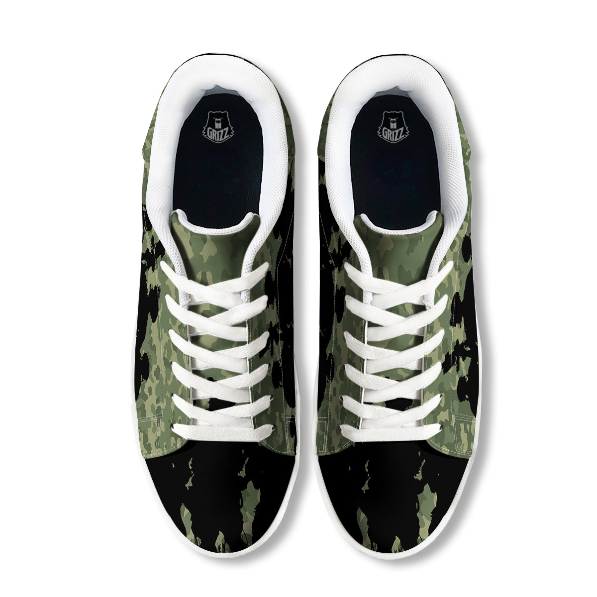 Soldiers And Camouflage Print White Low Top Sneakers-grizzshop