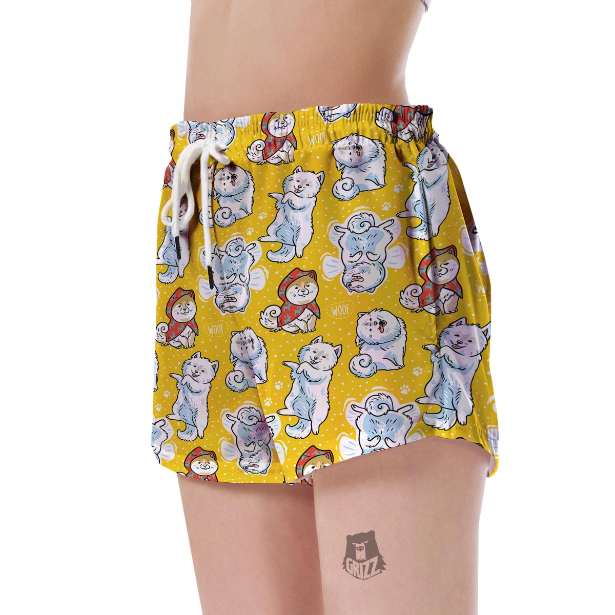 Somoyed Dog Pattern Print Women's Shorts-grizzshop