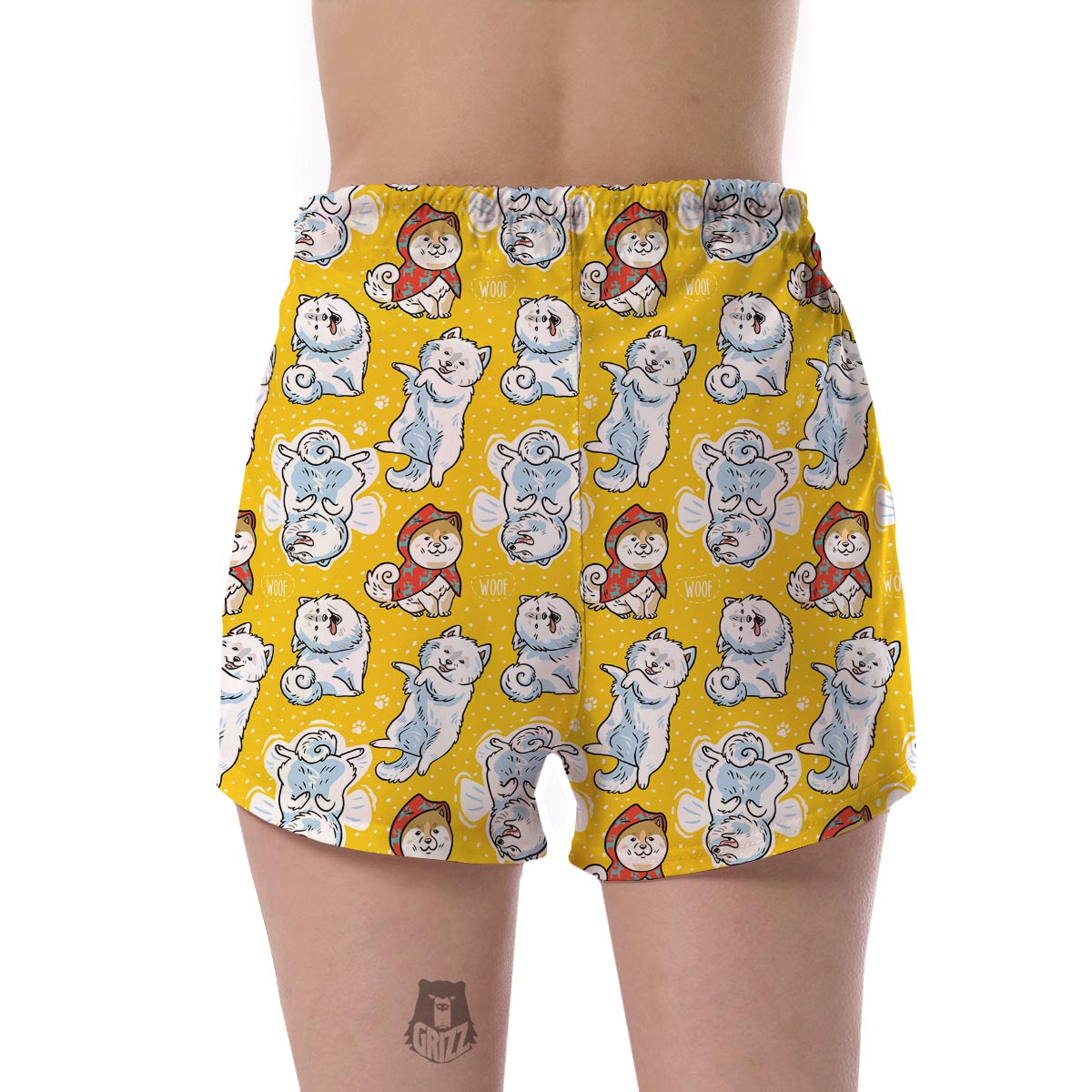 Somoyed Dog Pattern Print Women's Shorts-grizzshop