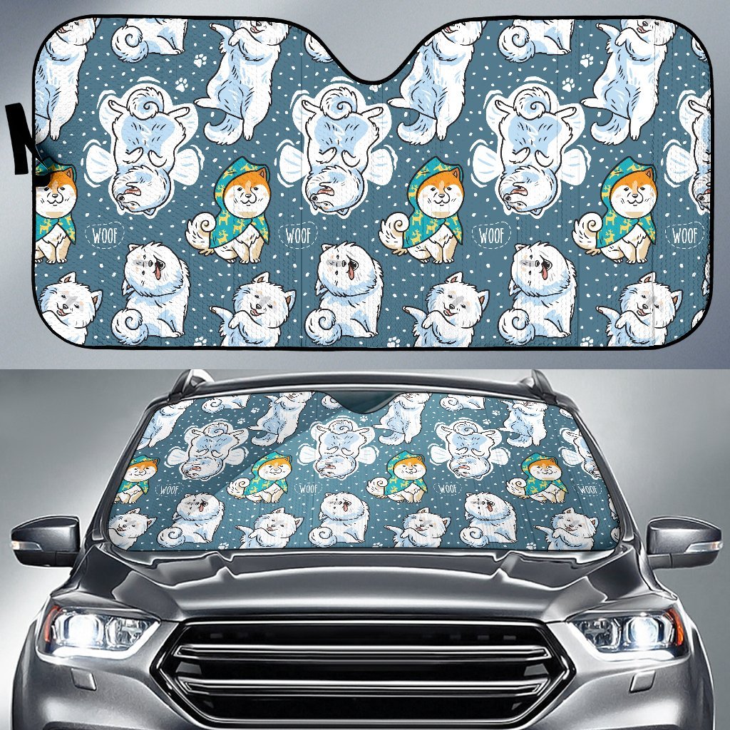 Somoyed Dog Print Pattern Car Sun Shade-grizzshop