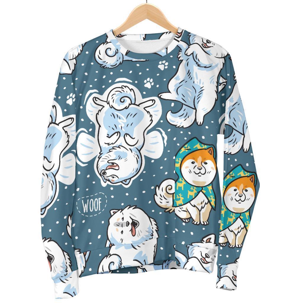Somoyed Dog Print Pattern Women's Sweatshirt-grizzshop