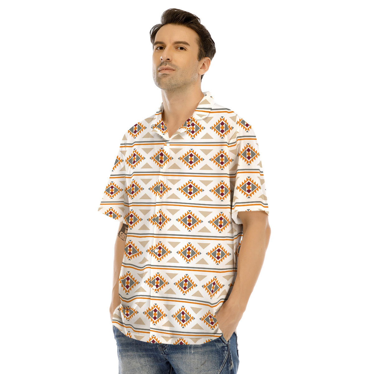 Southwestern Native Print Pattern Men's Hawaiian Shirt-grizzshop