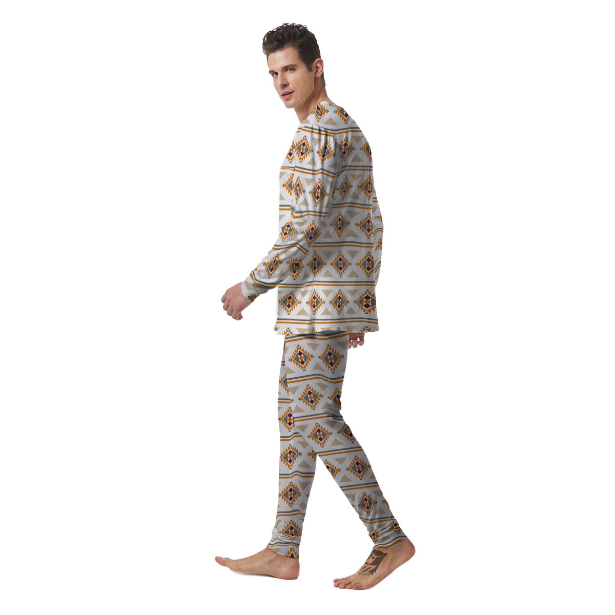 Southwestern Native Print Pattern Men's Pajamas-grizzshop