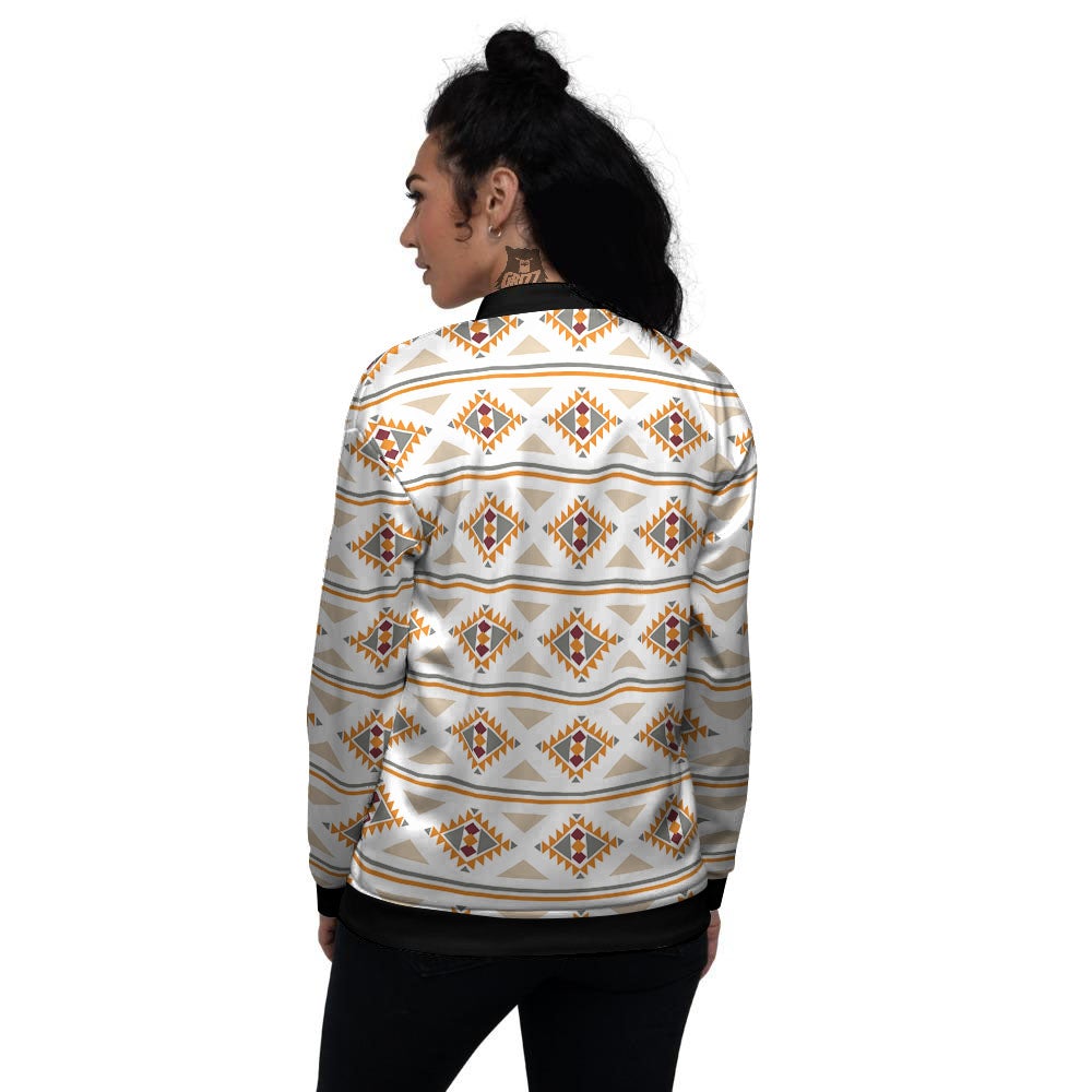 Southwestern Native Print Pattern Women's Bomber Jacket-grizzshop