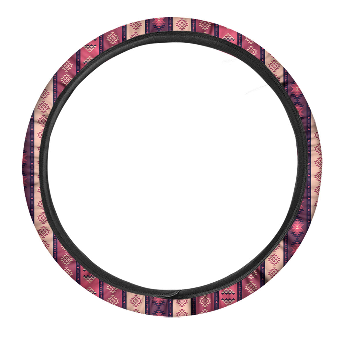 Southwestern Purple And Pink Print Pattern Car Steering Wheel Cover-grizzshop