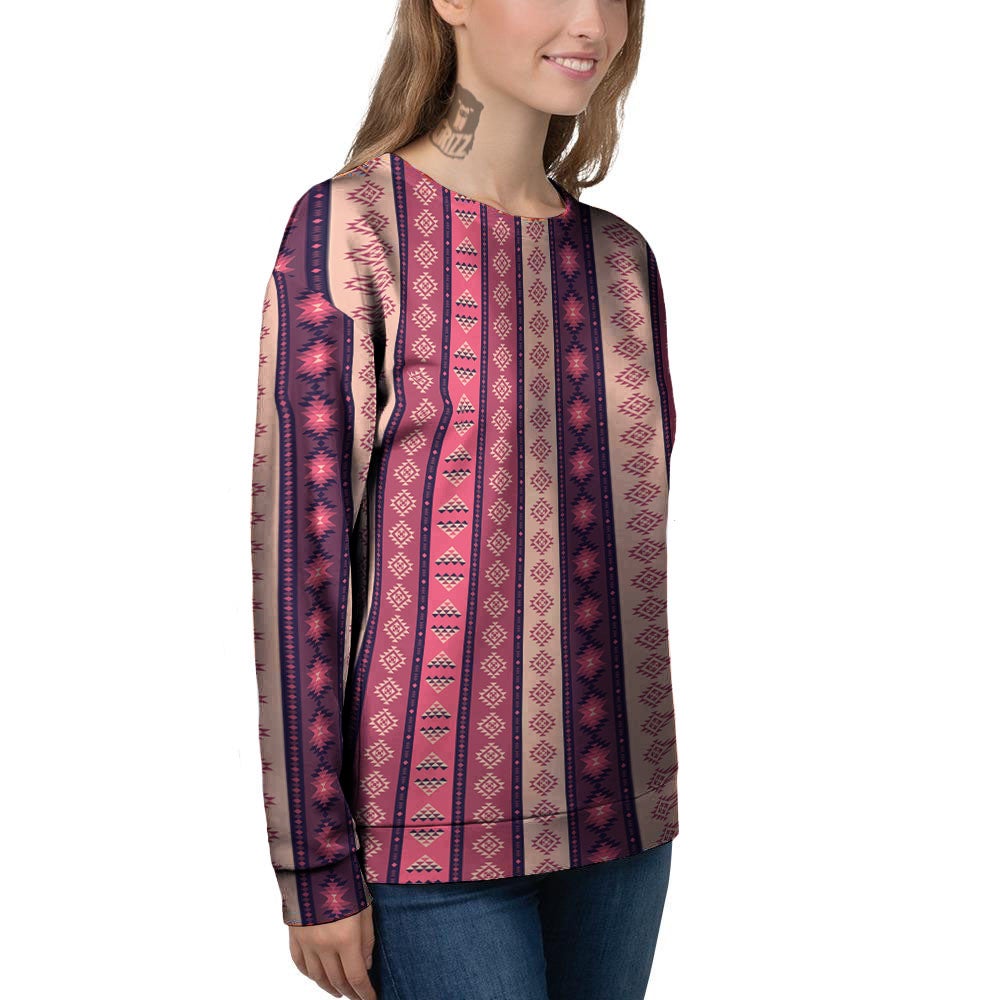 Southwestern Purple And Pink Print Pattern Women's Sweatshirt-grizzshop